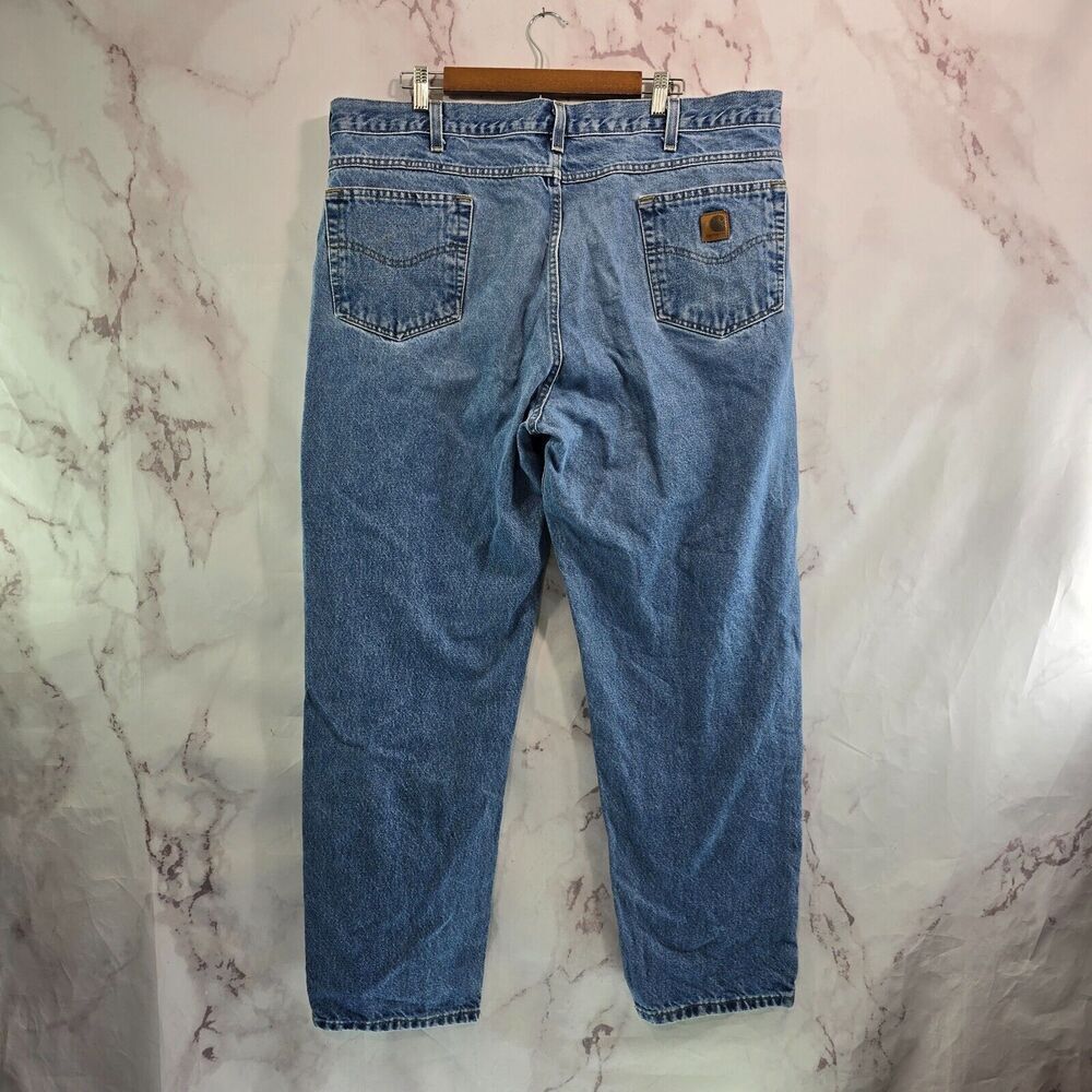 Carhartt Jeans Mens 42 X 32 Denim Relaxed Fit Medium Wash Straight Leg